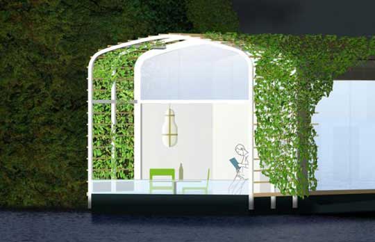 floating house designed by Ronan & Erwan Bouroullec 