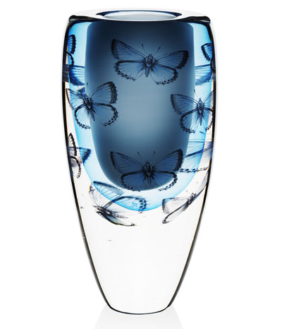 Blue Wing Butterfly vase by Cathrine Maske from 100% norway