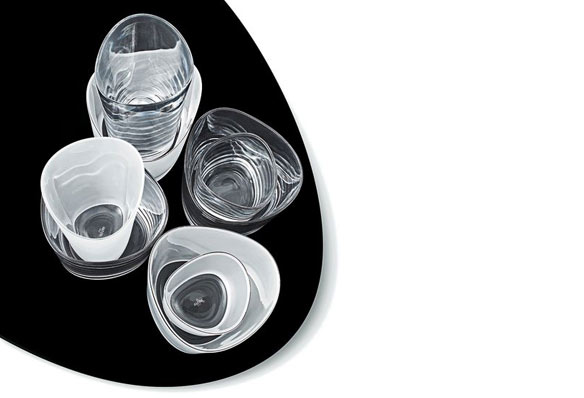 Colombina collection glass set by Doriana and Massimiliano Fuksas:alessi Fall/winter 2007