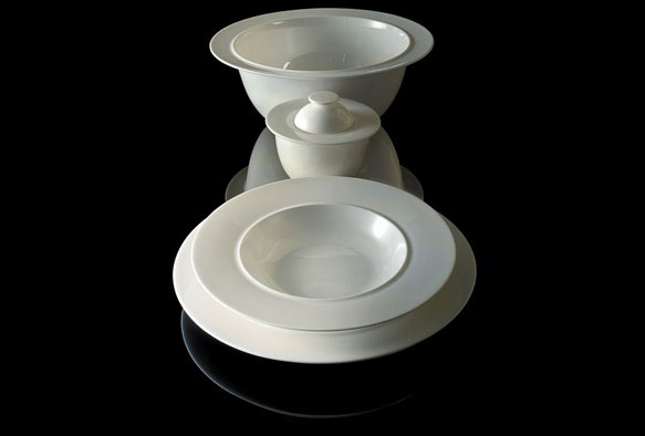 La Bella Tavola bone china table set by Ettore Sottsass:alessi Fall/winter 2007