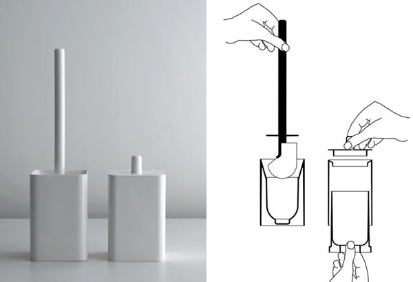 muji waste-bin and Toilet Brush holder designed by Industrial Facility