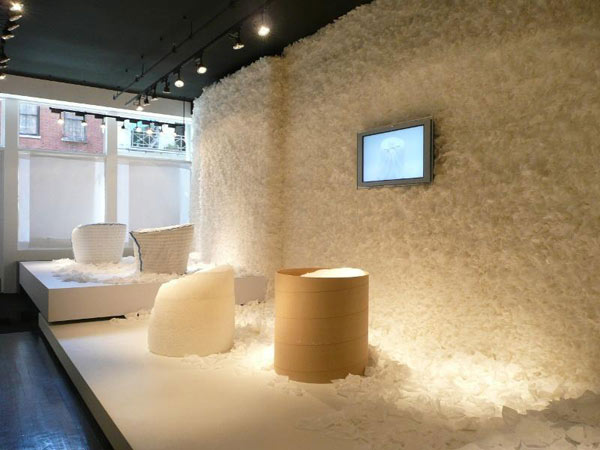 moroso panna chair and installation designed by Tokujin Yoshioka