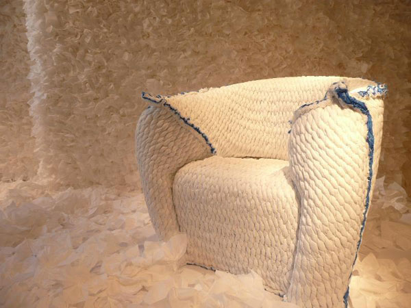 moroso panna chair and installation designed by Tokujin Yoshioka
