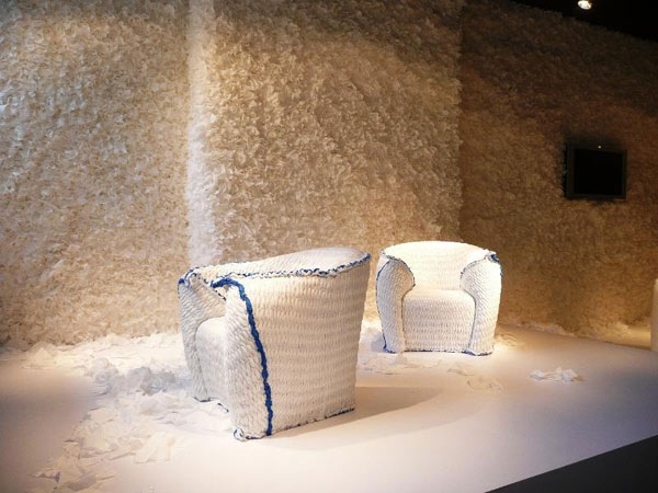 moroso panna chair and installation designed by Tokujin Yoshioka