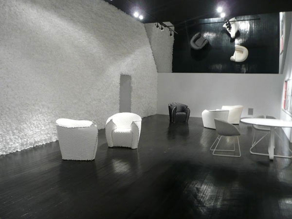 moroso panna chair and installation designed by Tokujin Yoshioka
