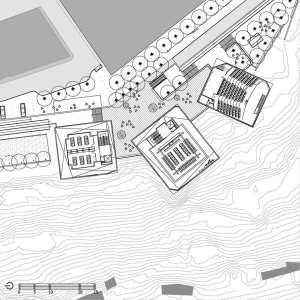 Spain Park Library/Biblioteca Parque Espana in Santo Domingo, Colombia designed by Giancarlo Mazzanti