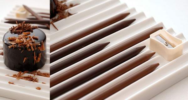 chocolate pencils by nendo