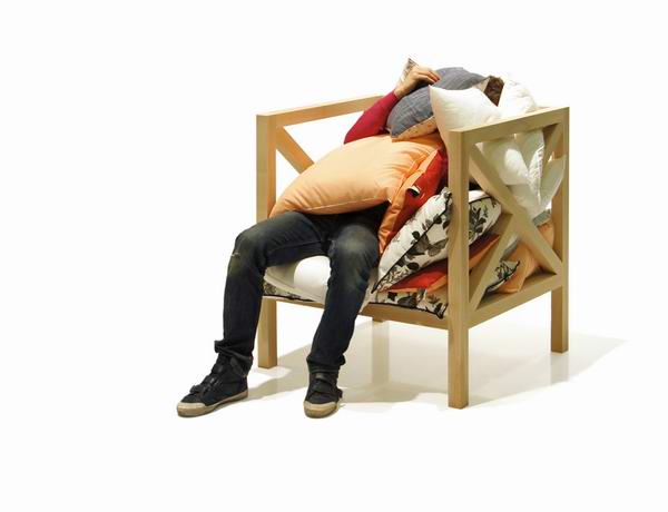 pillow crate armchair designed by 5.5 designer