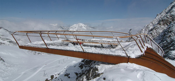 Top of Tyrol mountain-top viewing platform by Astearchitecture
