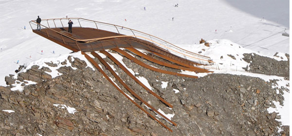 Top of Tyrol mountain-top viewing platform by Astearchitecture