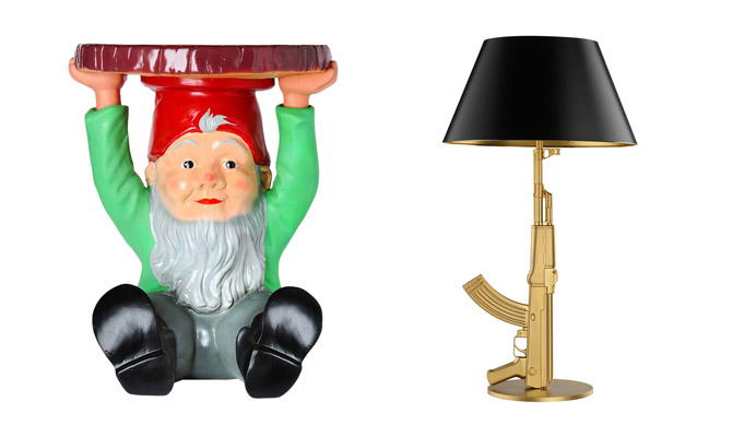 Philippe Starck Attila Stool Table and Gun Lamp