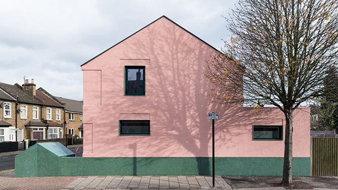 Pink green house designed by Office S&M